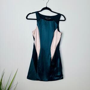 All Saints Spitalfields Bodycon Silky Japanese Cloth Dress Black Neutral Blush 4